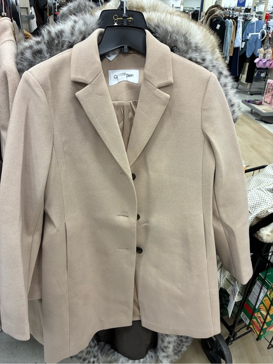 Calvin Klein Jackets & Blazers - Calvin Klein Beige Single-Breasted Wool-Blend Blazer Jacket